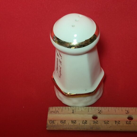 Vintage Lighthouse Salt and Pepper Shaker Gold Trim Set of 2 - Picture 8 of 9